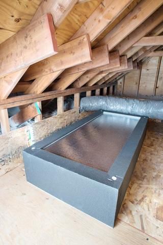 Attic Hatch Cover Ideas, Attic Door Cover, Attic Storage Organization, Attic Door, Diy Insulation, Bathroom Vent Fan, Bathroom Vent, Hatch Cover, Attic Doors