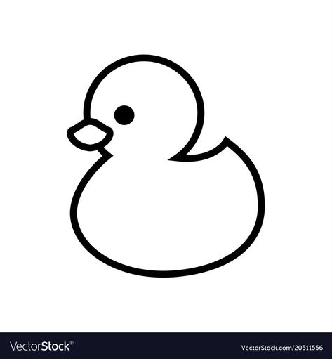 Duck Doodle Cute Easy, Duck Vector Illustrations, Duck Outline Drawing, Outlines Of Animals, Rubber Duck Outline, Outline Of Animals, Cute Outline Drawings, Cute Outlines, Animal Outline Drawing