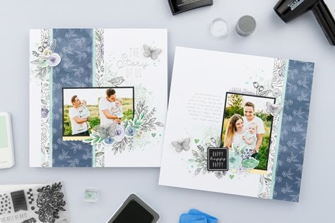 Ctmh Scrapbooking Layouts, Wedding Scrapbooking Layouts, Scrapbook Design Layout, Beautiful Scrapbook Layouts, Christmas Scrapbook Layouts, Scrapbooking Layouts Baby, Simple Scrapbook, Scrapbook Layout Sketches, Family Scrapbook