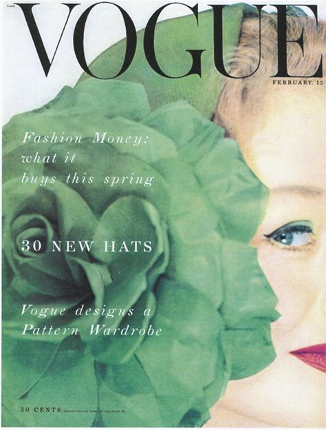 Vogue February 1953. Vintage Vogue Fashion, Erwin Blumenfeld, Vintage Vogue Covers, Vogue Magazine Covers, Vogue Archive, Diesel Punk, Fashion Cover, Green Photo, Vogue Covers