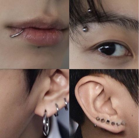 Jungkook Piercing, Face Piercings, Cool Piercings, Facial Piercings, Eyebrow Piercing, Lip Piercing, Jungkook Aesthetic, Easy Hairstyles For Long Hair, روتين العناية بالبشرة