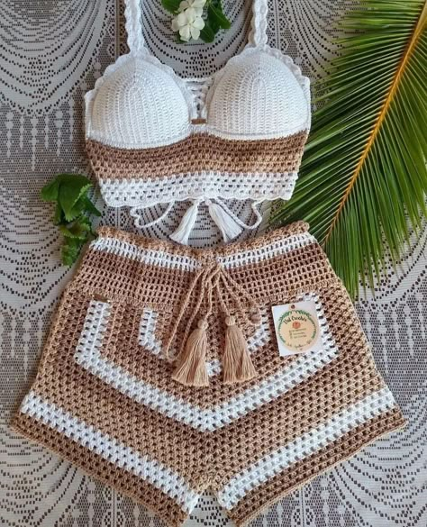 Crotchet Fits, Crotchet Style, Crochet Challenge, Crotchet Styles, Shorts Crochet, Crochet Swim, Crochet Clothing And Accessories, Crochet Summer Tops, Crochet Clothing