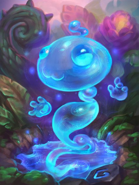 ArtStation - Water elemental, Anton Zemskov Water Elemental, Cute Fantasy Creatures, Spirited Art, Fantasy Creatures Art, Art Contest, Creature Concept Art, Mystical Creatures, Monster Art, Creature Concept