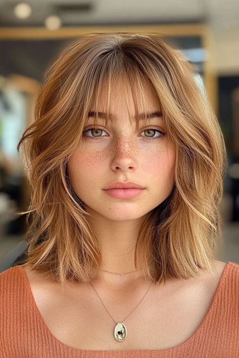 Textured Shaggy Lob with Wispy Bangs, Wavy Lob Haircut, Long Bob hairstyle Long Bob With Wispy Bangs, Lob Shag Haircut, Wavy Bob Hairstyles With Bangs, Curtain Bangs Lob Shoulder Length, Wispy Shag Haircut, Lob With Wispy Bangs, Short Wavy Haircuts With Bangs, Lob Haircut Long, Wavy Lob With Bangs