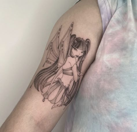 Winx Club Tattoo Ideas, Winx Tattoos, Winx Club Tattoo, Fairy Tail Tattoo Ideas, Musa Tattoo, Painted Lady Tattoo, Fairy Tail Tattoo, Basic Tattoos, Club Tattoo