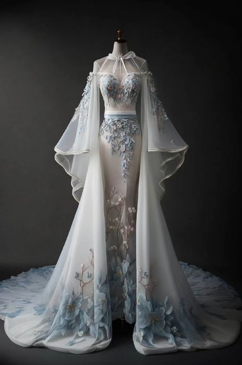 New Fashion Dress, Art Dresses, Gaun Abad Pertengahan, Chinese Fancy Dress, Magical Dress, Dress Art, Outfit Korean, Old Fashion Dresses, Fantasy Dresses