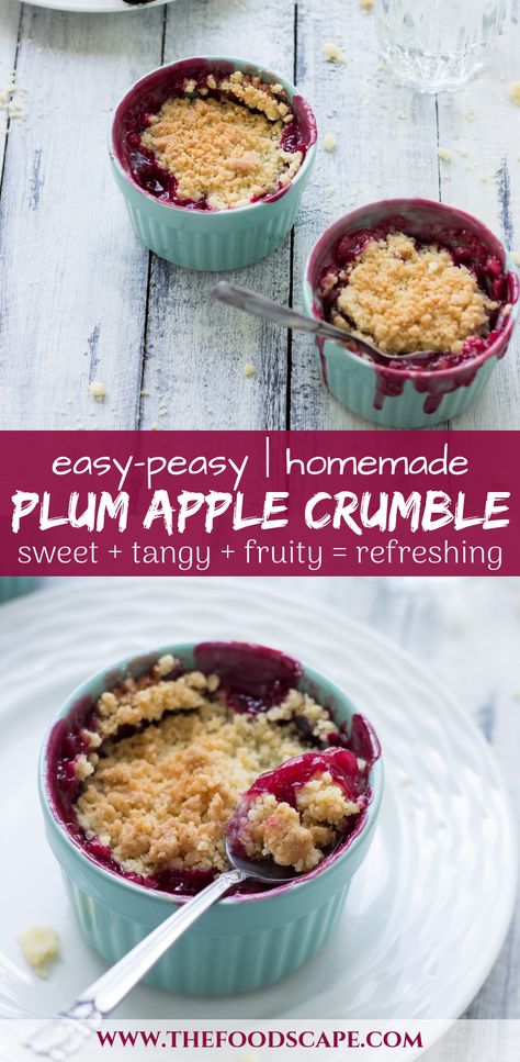 Crumble Recipe Easy, Plum And Apple Crumble, Apple Crumble Recipe Easy, Fall Desserts Apple, Dessert Summer, Apple Crumble Recipe, Plum Recipes, Fall Desserts Easy, Recipes Fall