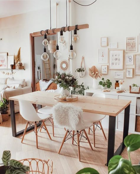 Boho Style Dining Room, Scandi Boho Living Room, Boho Dining Room, Interior Boho, Warm Home Decor, Living Room Setup, Aesthetic Room Ideas, Scandi Boho, Modern Interior Decor