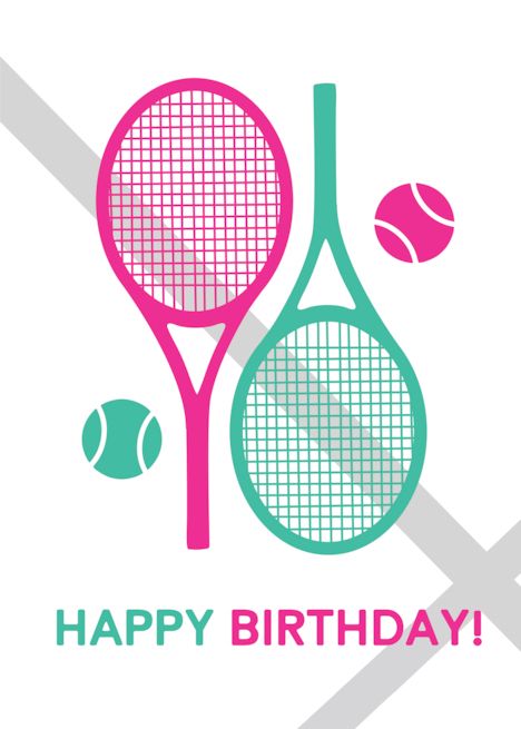 Tennis Happy Birthday card Tennis Birthday, Ace Card, Thank You Greetings, Free Ecards, Birthday Happy, Happy Birthday Card, Business Day, Card Birthday, Card Card