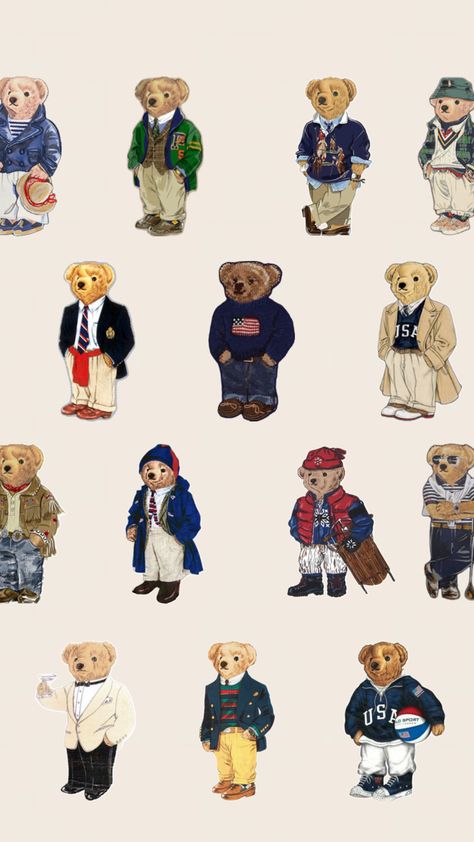 Polo Bear Ralph Lauren Wallpaper, Ralph Lauren Bear, Polo Bear By Ralph Lauren Logo, Ralph Lauren Aesthetic, Polo Bear Ralph Lauren, Vincent Van Gogh Paintings, Plaid Shirt Men, Bear Drawing, Polo Bear