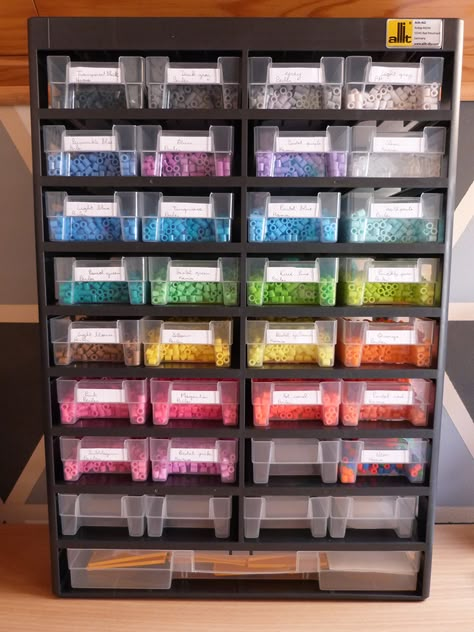 Perler Beads Organization, Beads Organizer Ideas, Best Bead Storage Ideas, Perler Bead Organizer, Diy Bead Storage, Diy Bead Organizer, Organizing Perler Beads, Perler Bead Storage, Bead Storage Ideas