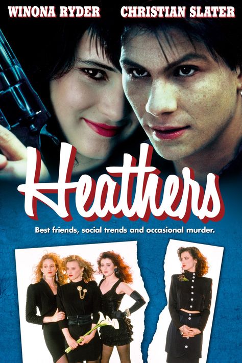 Heathers (1988) Directed by Michael Lehmann Lisanne Falk, Christian Slater Heathers, Movie Night Poster, Heathers 1988, Kim Walker, Heathers Movie, Indie Movie Posters, Veronica Sawyer, Heathers The Musical