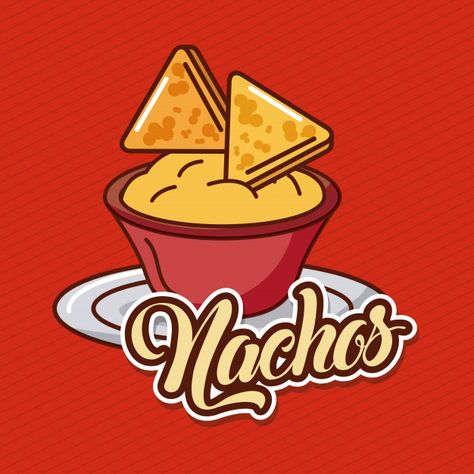 Nachos comida mexicana con salsa de tazó... | Premium Vector #Freepik #vector #fondo Nachos Logo Design, Tortilla Chips Homemade, Tortilla Chip Dip, Nacho Bar Ideas, Salsa Recipe With Fresh Tomatoes, Nachos In Oven, Recipes Nachos, Mexican Guacamole Recipe, Nacho Recipes