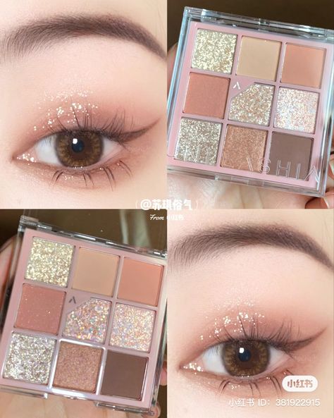 Unleashia Glitterpedia Tutorial, Unleashia Glitterpedia, Glitter Eye Palette, Brown Makeup, Makeup Pro, Dramatic Eyes, Eye Palette, Body Skin Care Routine, Makeup Essentials