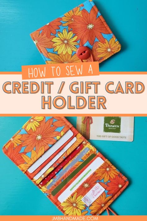 Gift Card Wallet Diy, Diy Card Holder Wallet Free Pattern, Credit Card Wallet Pattern Free, Card Wallet Pattern Free, Easy Wallet Sewing Pattern Free, Card Wallet Sewing Pattern, Diy Card Holder Wallet, Credit Card Holder Diy, Credit Card Wallet Pattern