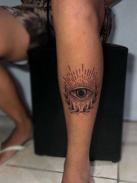 Jay Alvarez, Leg Band Tattoos, Leg Sleeve Tattoos, Third Eye Tattoos, Leg Tattoo Ideas, Eye Tattoos, Evil Eye Tattoo, Amazing Tattoos, Old School Tattoo Designs