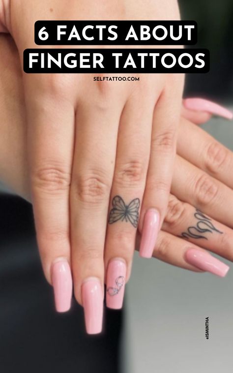 Are you looking for finger tattoo ideas for your next piece of body art? Fingers and hands are great placement options for minimalist and small tattoos. Small tattoo designs can fit really well on fingers and hands, plus they're always in your line of sight. But, there are a few things you should know before you get a finger tattoo or a hand tattoo. Click here for important facts to take into consideration before getting inked. Self Tattoo Favored Tattoo, Healed Finger Tattoos, Finger Tattoos Fade, Side Finger Tattoos, Inside Finger Tattoos, Inner Finger Tattoo, Girl Finger Tattoos, Simple Finger Tattoo, Middle Finger Tattoos