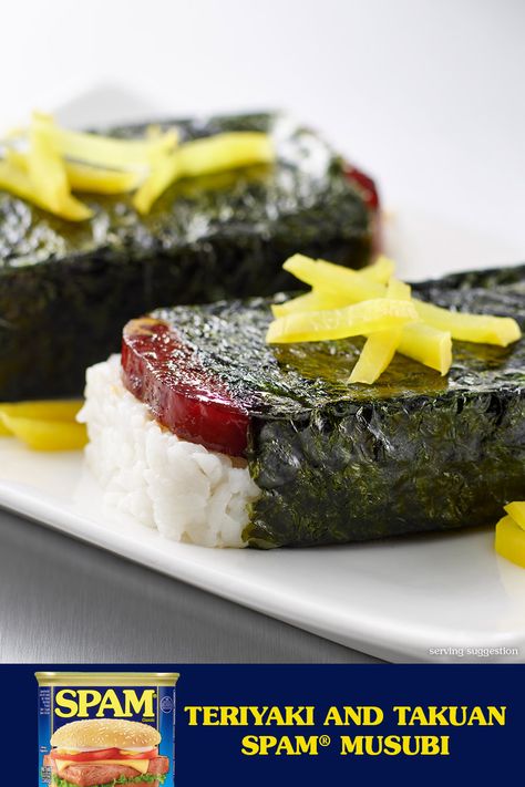 Spam Musubi Recipe, Musubi Recipe, Fathers Day Brunch, Spam Musubi, Spam Recipes, College Meals, Fresh Ginger, Korean Food, Pretty Food