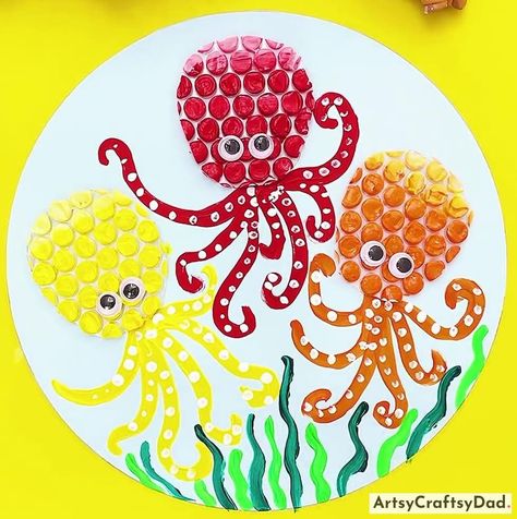 Bubble Wrap Crafts, Octopus Craft, Bubble Wrap Art, Easter Planter Ideas, Octopus Crafts, Eggs Ideas, Preschool Art Projects, Easter Board, Preschool Activities Toddler