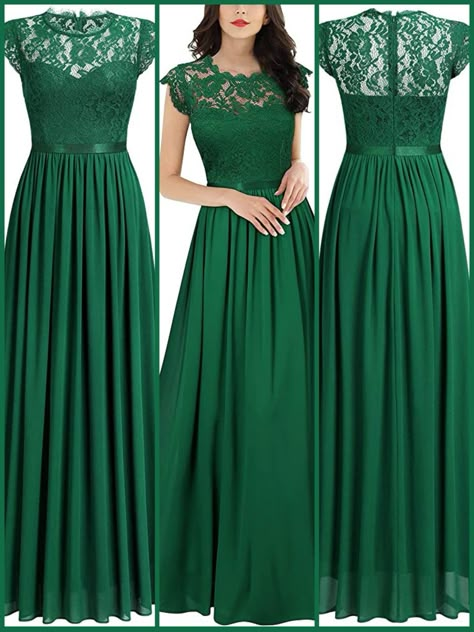 Bridesmaid Dress Design, Angrakha Kurti, Confirmation Dresses, Blouse Designs High Neck, Chiffon Style, Long Green Dress, Party Maxi Dress, Mother Of The Bride Dresses Long, Designer Bridesmaid Dresses