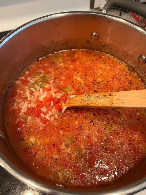 “Tomato Rice Soup is a comforting and flavorful dish that combines the richness of tomatoes with the heartiness of rice, perfect for cooler days or when you crave a wholesome meal. This recipe begins with sautéing onions, celery, and garlic until tender, creating a fragrant base. With the addition of diced tomatoes, chicken broth, and […] Tomato Soup With Chicken Broth, Old Fashioned Tomato Soup, Rice With Tomato Bouillon, Tomato Soup With Rice, Tomato Rice Soup Recipe, Tomato And Rice Soup, Soup Recipes With Rice, Rice Tomato Soup, Recipes With Diced Tomatoes