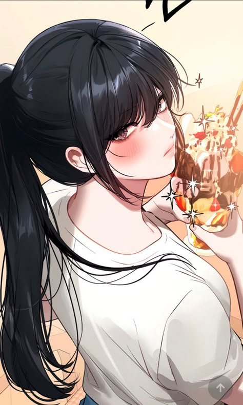 My Landlady Noona, Landlady Noona, Korean Anime, Anime Black Hair, Best Anime Couples, Blue Anime, Anime Pixel Art, Anime People, Long Black Hair