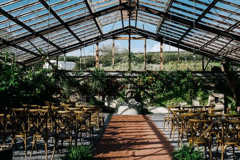 Contemporary Meets Rustic, Humanist Wedding at Boutique Venue Anran, Devon. Photography by Kristian Leven. Foliage Greenery Decor. Glasshouse Wedding, Humanist Wedding, Glass House Wedding, Gown Photography, Devon Wedding, Greenery Decor, Rock My Wedding, Rustic Contemporary, Tent Wedding