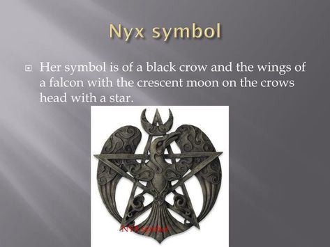 Greek God Symbols, Nyx Goddess Of Night Symbols, God Symbols, Greek Goddess Of The Night, Greek Goddess Tattoo, Nyx Goddess, Goddess Magick, Night Tattoo, Goddess Symbols