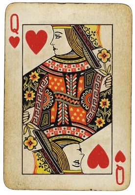 The one eyed Queen. My grandparents had a deck of cards that had this card in it. Now, you can never find them. Queen Playing Card Design, Playing Cards Face Cards, Queen Playing Card, Queen Of Hearts Tattoo, Queen Of Hearts Card, Celestia Ludenberg, Hearts Playing Cards, Playing Cards Art, The Queen Of Hearts