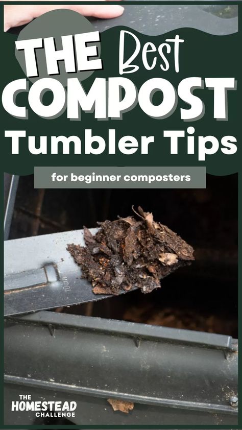 Composting Tumbler Tips: Your Quick Guide to Success - The Homestead Challenge Compost Bin Tumbler, Start Composting, Composting 101, Compost Bin Diy, Compost Tumbler, Diy Compost, Composting Process, Composting At Home, Vegetable Garden Planning