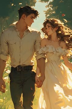 Fantasy Couple Poses, Dnd Couple Art, Fantasy Couples Art, Couple Character Art, Traveling Couple Aesthetic, Size Difference Couple Art, Fantasy Couple Art, Couple Hands Holding, Best Anime Series