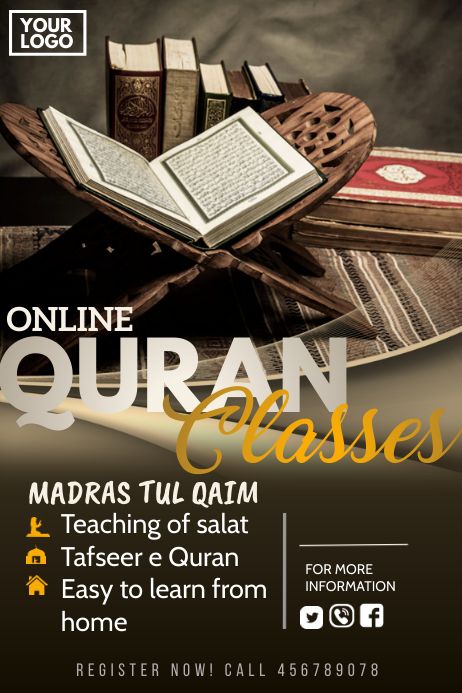 Online Quran Teaching Poster, Home Tuition Poster, Tuition Poster, Classes Poster, Class Poster Design, Arabic Poster, Quran Ramadan, Simple Poster Design, Ramadan Quran