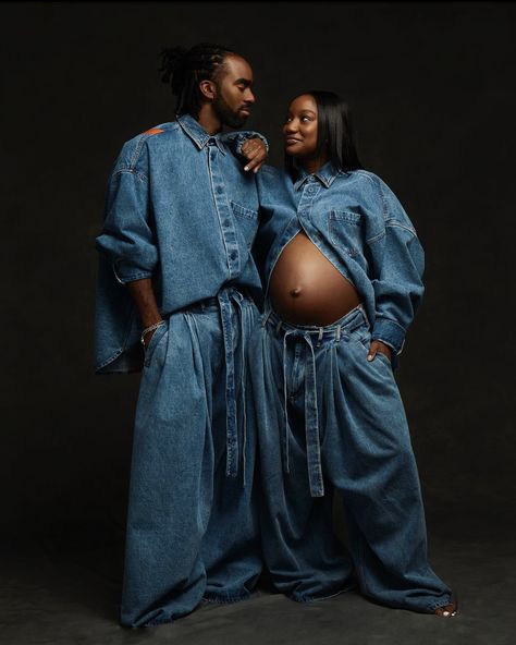 Denim Maternity Shoot Pregnancy Photos, Denim Maternity Shoot, Maternity Shoot Outfit, Studio Maternity Shoot, The Fam, Maternity Shoot, Pregnancy Shoot, Maternity Pictures, Pregnancy Photos