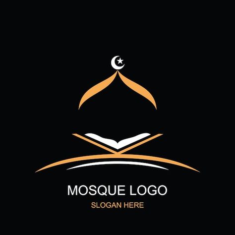 Mosque logo islamic design masjid vector... | Premium Vector #Freepik #vector #islamic-calligraphy #background-masjid #dome #muslim Islamic Design Graphic, Masjid Vector, Mosque Logo, Calligraphy Background, Design Kaos, Wedding Card Frames, Mosque Art, Clever Logo, Book Logo