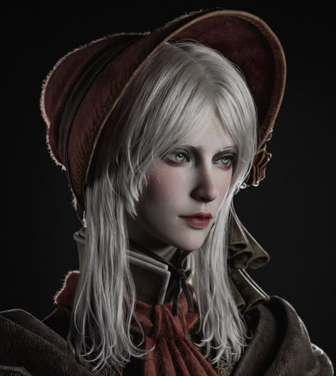 The Doll from Bloodborne Reimagined in Unreal Engine Dark Souls Female Character, Bloodborne Doll Fanart, The Doll Bloodborne Icon, The Doll Bloodborne, Bloodborne Icon, Bloodborne Pfp, Bloodborne Outfits, Doll Bloodborne, White Hair Character