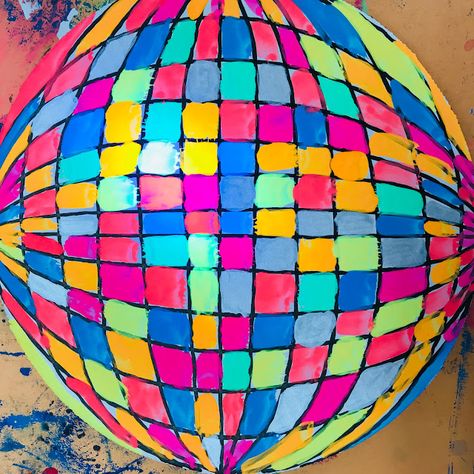 Summer School Art Projects, Summer School Art, Disco Ball Art, Summer School Crafts, Cassie Stephens, Art Disco, Outfit Photos, 4th Grade Art, 3rd Grade Art