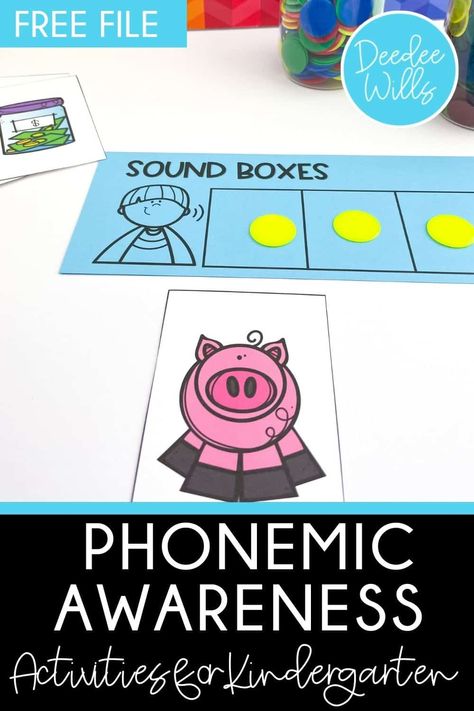 Quick and easy phonemic awareness activities for kindergarten to fit into your daily schedule. Here are some ways to develop and strengthen phonemic awareness skills with just a few minutes each day. Winter Lesson Plans, Comprehension Lesson Plans, Phonemic Awareness Kindergarten, Emergent Literacy, Phonological Awareness Activities, Teaching Lessons Plans, Cvc Words Kindergarten, Reading Comprehension Lessons, Phonemic Awareness Activities