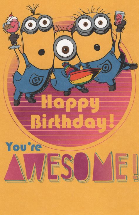 Minion Birthday Cards Diy, Minions Birthday, Minion Birthday Wishes, Minion Birthday Card, Minion Gifts, Minion Card, Despicable Minions, Birthday Cartoon, Cute Minions