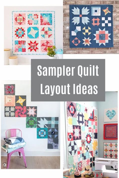 A variety of scrappy sampler quilt layout ideas + tutorial using traditional 6" and 12" quilt blocks by Amy Smart and other popular quilters featuring fabric from Riley Blake Designs. Quilt Layout Ideas Squares, Quilt Layout Ideas, Quilt Layouts, Diary Of A Quilter, Baby Quilt Tutorials, Beginning Quilting, Amy Smart, Sampler Quilts, Quilt Tutorial