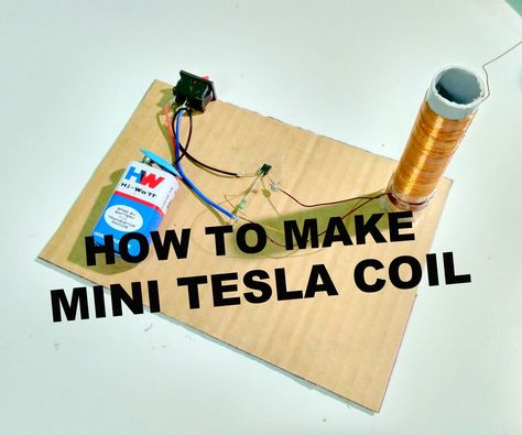 How to Make a Miniature Tesla Coil: Tesla coil is a radio frequency oscillator that drives an air-core double-tuned resonant transformer to produce high voltages at low currents.Tesla's original circuits as well as most modern coils use a simple spark gap Diy Tesla Coil, Tesla Technology, Spark Gap, Diy Generator, Nicolas Tesla, Free Energy Generator, Tesla Coil, Electronics Basics, Electronic Circuit Projects