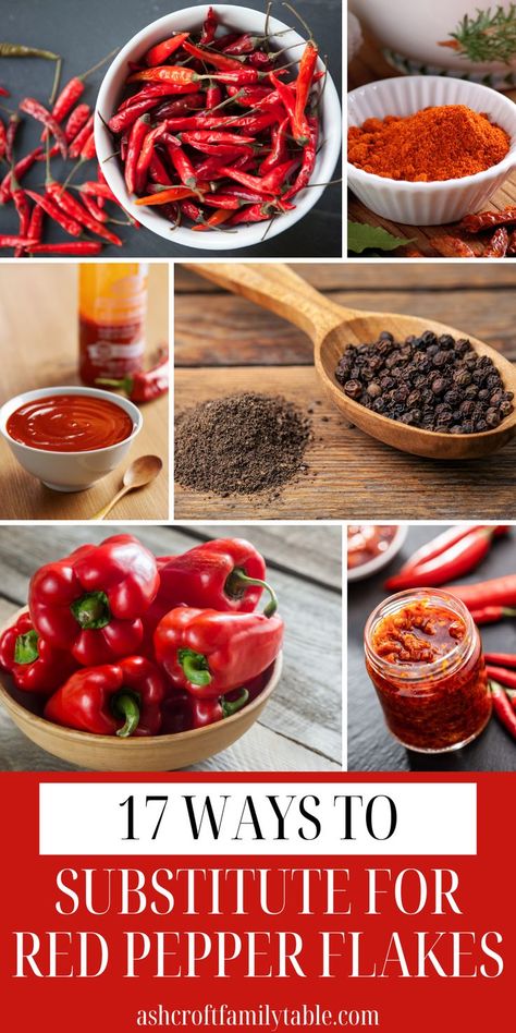 Here are 17 easy ways to substitute for red pepper flakes when you’re in a pinch or can’t take the heat, plus how to make your own! You'll also find 3 delicious red pepper flakes recipes to try! If you need a good substitute for red pepper flakes, definitely read this list! Red Pepper Flakes Recipes, Food Substitutions, Red Chili Peppers, Cracker Recipes, Recipes To Try, Evaporated Milk, Kitchen Tips, Cayenne Peppers, Red Pepper Flakes