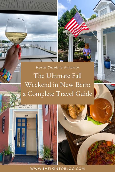 NC Blogger I'm Fixin' To shares the details for the perfect Fall Weekend in New Bern, NC: where to eat, stay, and what to see. Click here! Tryon Palace, Staycation Ideas, North Carolina Travel, Autumn Weekend, New Bern, Fall Break, Waterfront Restaurant, Restaurant Concept, Sunset Cruise