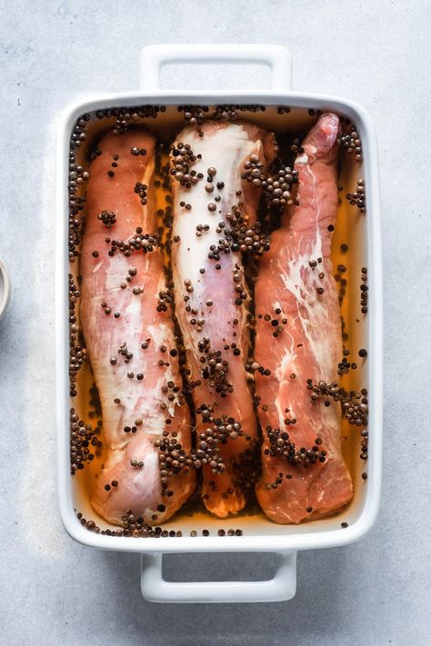 Pork Tenderloin Brine, Dry Rub Pork, Pork Brine Recipe, Traeger Ideas, Brine Pork Loin, Brining Meat, Easy Turkey Brine, Brine For Pork, Brine Recipes