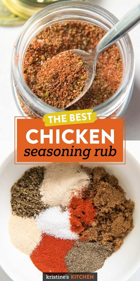 Dry Rub Chicken Breast, Bbq Chicken Seasoning, Grilled Chicken Rub, Baked Chicken Seasoning, Whole Chicken Marinade, Chicken Rub Recipe, Chicken Rubs, Grilled Chicken Seasoning, Bbq Chicken Rub