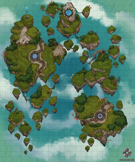 Dnd Sky Map, Fantasy Island Map, Minecraft Sky Island, Air Pirates, Dnd Cities, Roll20 Maps, Sky Islands, Sky Island, Pen And Paper Games