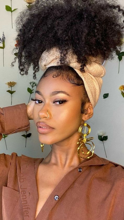 Afro Bun Hairstyles, Head Wrap Tutorial, Afro Bun, Headwrap Hairstyles, Jazmine Sullivan, Hairstyle Ideas Easy, Headwrap Tutorial, Twa Hairstyles, Hair Puff