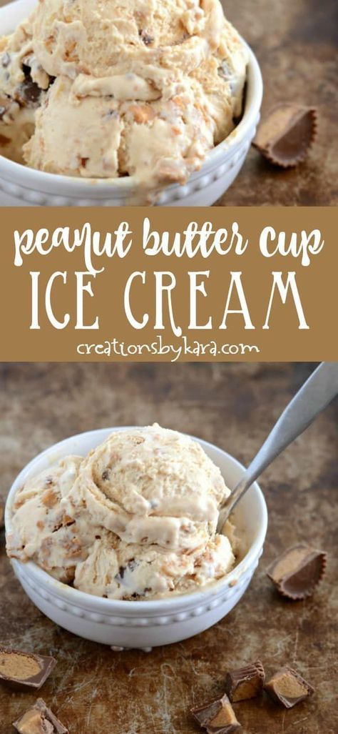 Peanut Butter Ice Cream Recipe, Reeses Ice Cream, Peanut Butter Cup Ice Cream, Homemade Ice Cream Recipes Machine, Ninja Ice Cream Recipe, Cup Ice Cream, Ice Cream Recipes Machine, Reese's Peanut Butter Cup, Ice Cream Maker Recipes