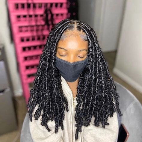 Butterfly Locs Mid Length, Soft Locs Mid Back Length, Mid Back Butterfly Locs, Butterfly Locs Medium Length, Knotless Butterfly Locs, Medium Butterfly Locs, Black Butterfly Locs, Medium Soft Locs, Goddess Locs Hairstyles