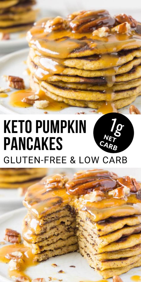 These delicious and gluten-free keto pumpkin pancakes are a perfect keto and low carb breakfast recipe that you can enjoy with your family during the fall season. Keto Pumpkin Pancakes, Low Carb Pumpkin Pancakes, Pancakes Pumpkin, Pumpkin Pancakes Easy, Pumpkin Pancake Recipe, Postre Keto, Keto Pumpkin, Keto Pancakes, Keto Brownies