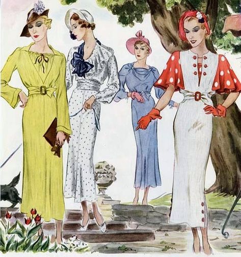 1930s Fashion Plates, Vintage Fashion 1930s, 1930's Style, 1930 Fashion, 1930's Fashion, Vogue Vintage, Patron Vintage, Fashion Illustration Vintage, 30s Fashion